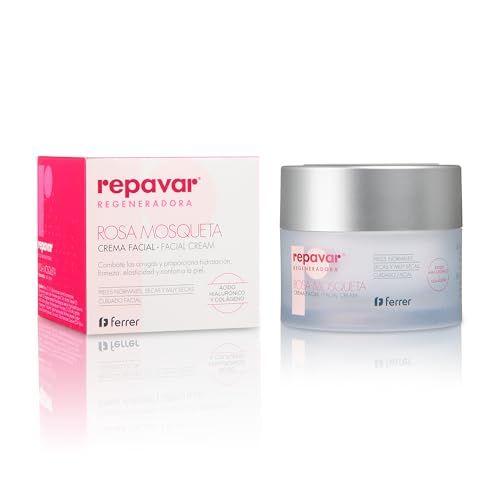 Repavar - Crema facial hidratante | Rosa mosqueta + ácido hialurónico + colágeno