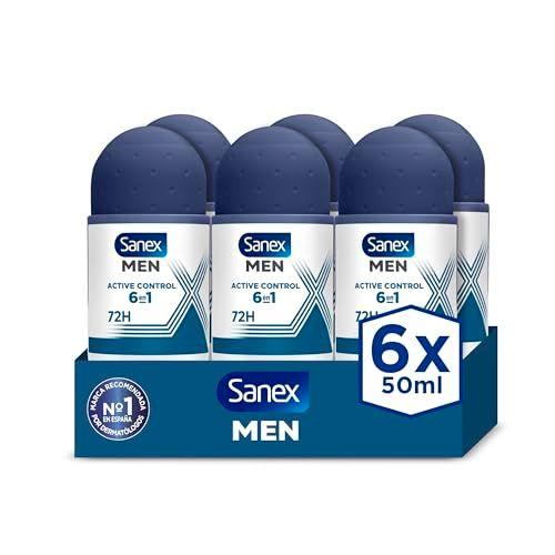 Sanex Men Active Control - Pack de 6 desodorantes en Roll-On para hombre