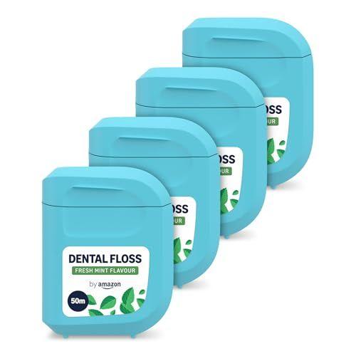 By Amazon - Pack de 4 parquetes de hilo dental encerad