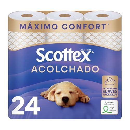 Scottex - 24 rollos de papel higiénico acolchado