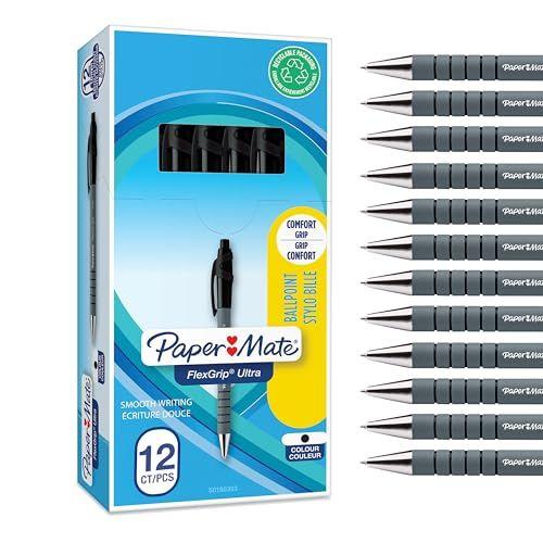 Paper Mate Flexgrip - Caja de 12 ultra bolígrafos retráctiles