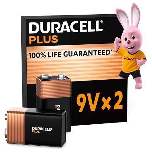 Duracell Plus - Paquete de 2 pilas alcalinas 9V 