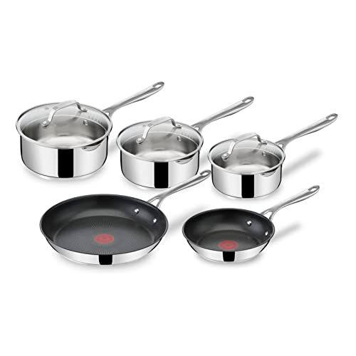 Tefal Jamie Oliver - Juego de 2 sartenes antiadherentes + 3 cazos + 3 tapas