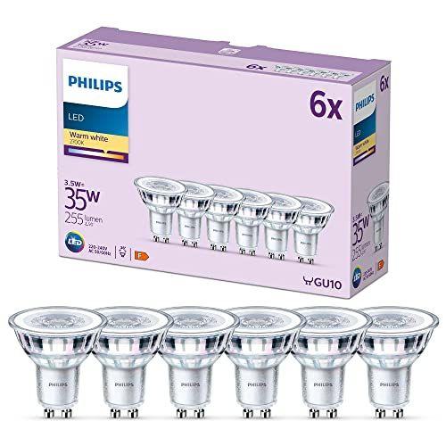Philips - Bombilla LED tipo foco GU10 (Pack de 6) 