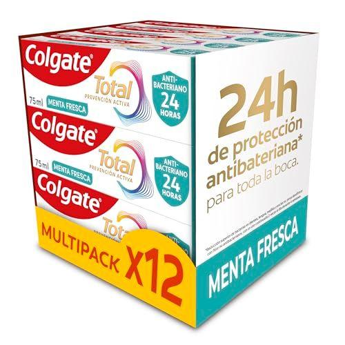 Colgate Total Prevención - Pack 12 tubos de pasta de dientes | Menta fresca 