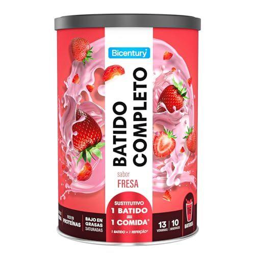 Bicentury - Batido completo sustitutivo de comida sabor fresa | Rico en proteínas Bicentury - Batido completo sustitutivo de comida sabor fresa | Rico en proteínas