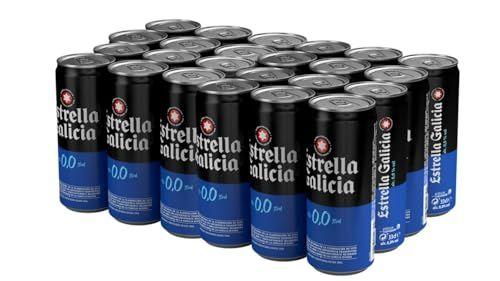 Estrella Galicia 0,0 - Pack de 24 cervezas lager sin alcohol 