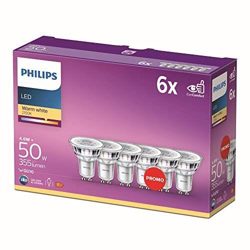 Philips - Pack de 6 bombillas LED cristal 50W