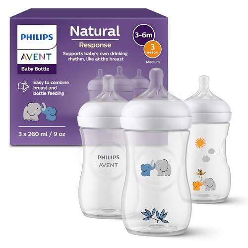 Philips Avent Natural Response - Set de regalo para bebés: 3 biberones Natural Response Philips Avent Natural Response - Set de regalo para bebés: 3 biberones Natural Response