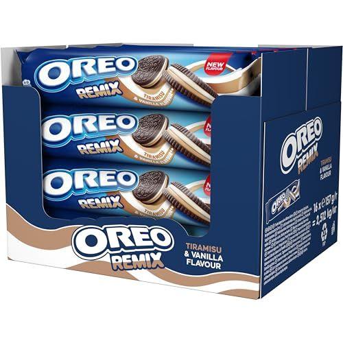 Oreo Remix Tiramisú - Pack de 16 paquetes de galletas rellenas