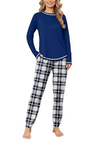 Ekouaer - Conjunto de pijama de invierno para mujer Ekouaer - Conjunto de pijama de invierno para mujer