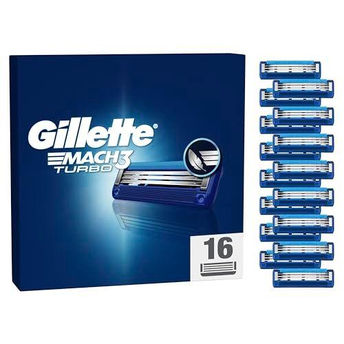 Gillette Mach3 Turbo - 16 recambios de cuchillas de afeitar para hombre Gillette Mach3 Turbo - 16 recambios de cuchillas de afeitar para hombre