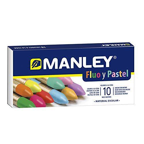 Manley - Pack de 10 ceras de colores de color flúor y pastel Manley - Pack de 10 ceras de colores de color flúor y pastel