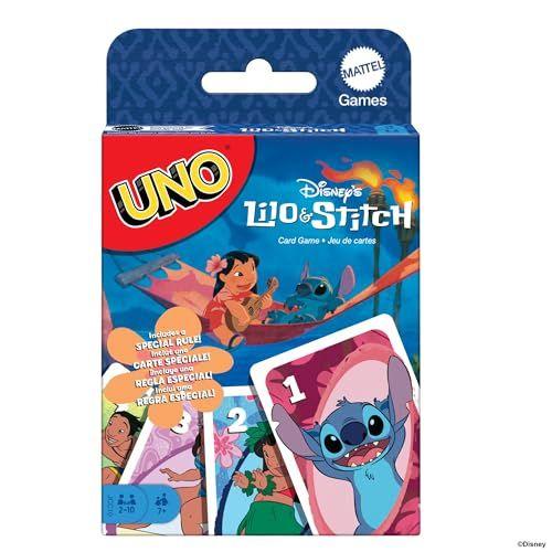 Mattel Games UNO Disney Lilo & Stitch - Juego de cartas con regla especial Ohana 